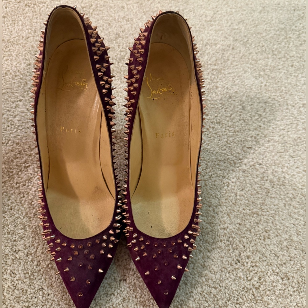 Christian Louboutin Purple Spiked Women's Shoes